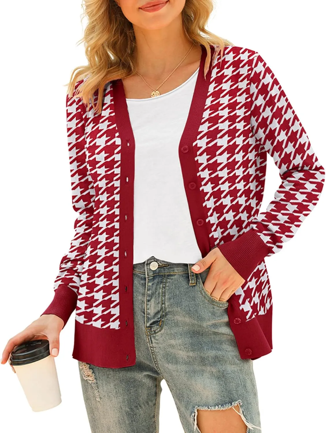 VIISHOW Women's V Neck Button Down Knitwear Long Sleeve Soft Basic Knit Cardigan Sweater