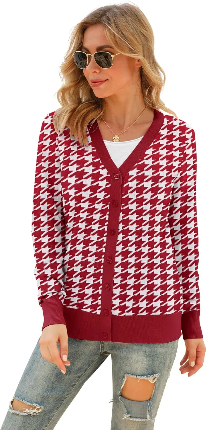 VIISHOW Women's V Neck Button Down Knitwear Long Sleeve Soft Basic Knit Cardigan Sweater