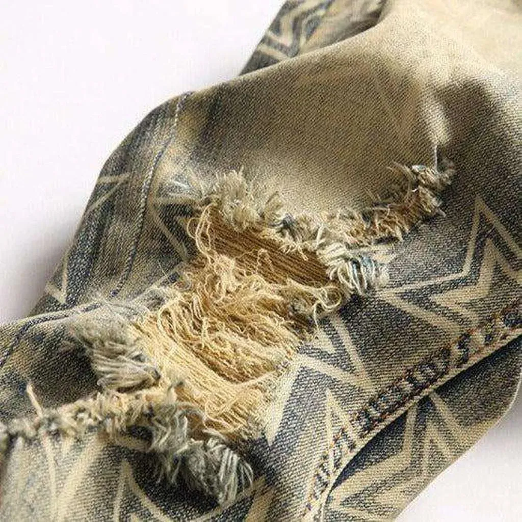 Vintage star print men's jeans