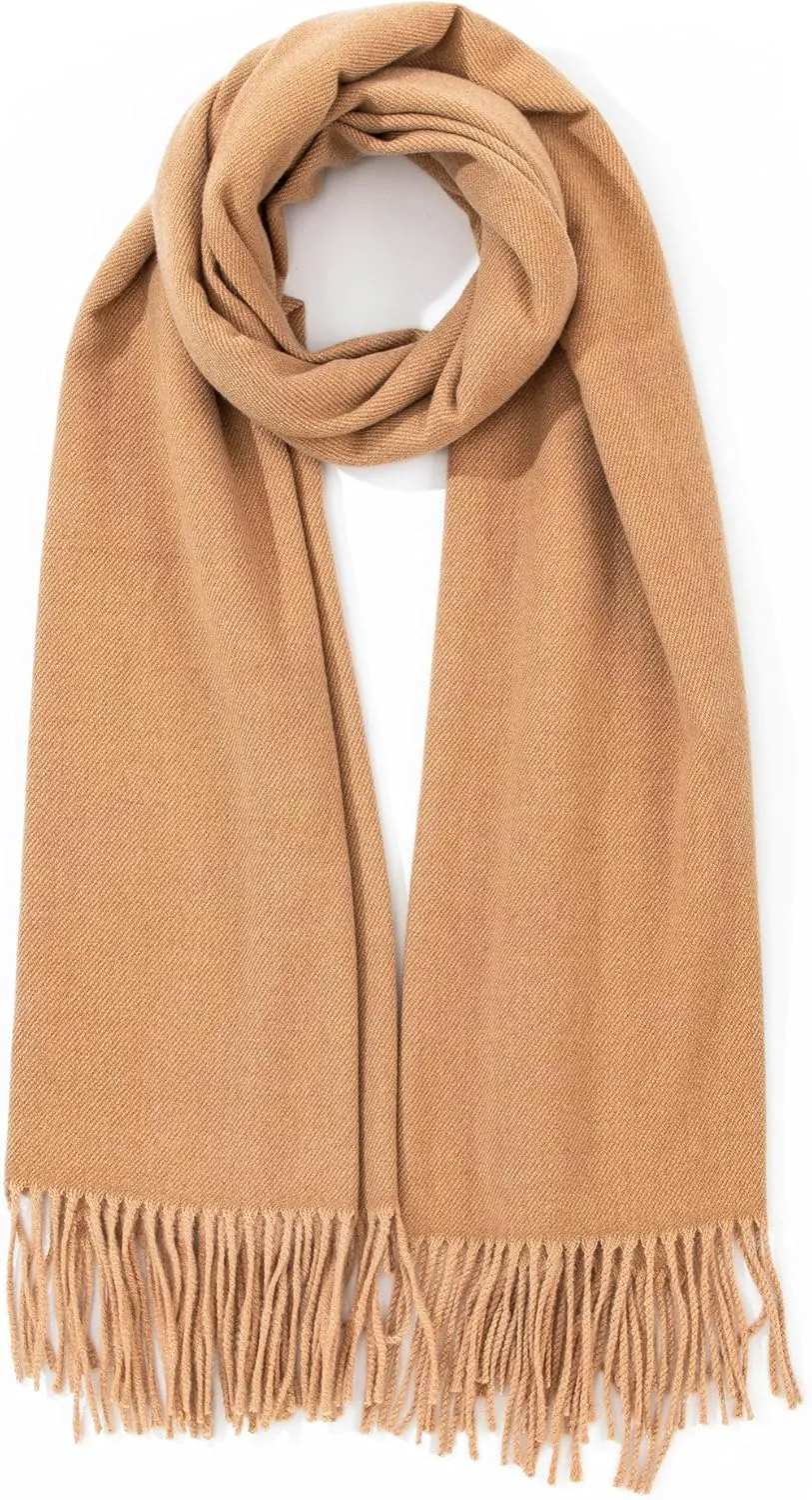 Winter Women's Soft & Warm Solid Color Oversized Scarf, Thick & Cozy Large Blanket Shawl for Cold Weather