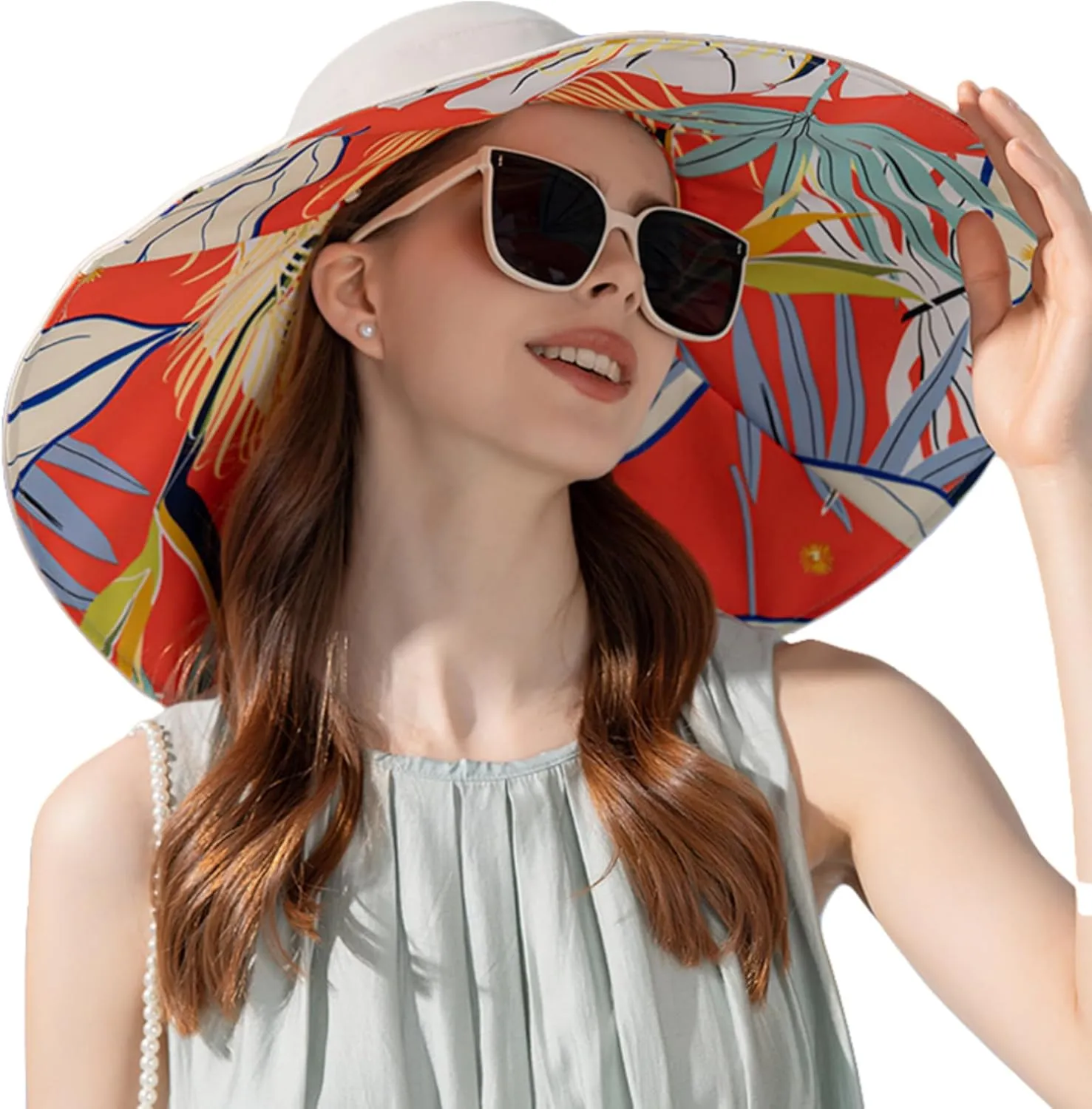 Women Summer Rain UV UPF 50 Sun Protection Wide Brim Hat - Foldable Bucket Sun Hat