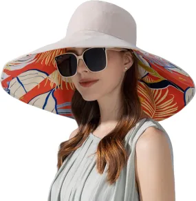 Women Summer Rain UV UPF 50 Sun Protection Wide Brim Hat - Foldable Bucket Sun Hat
