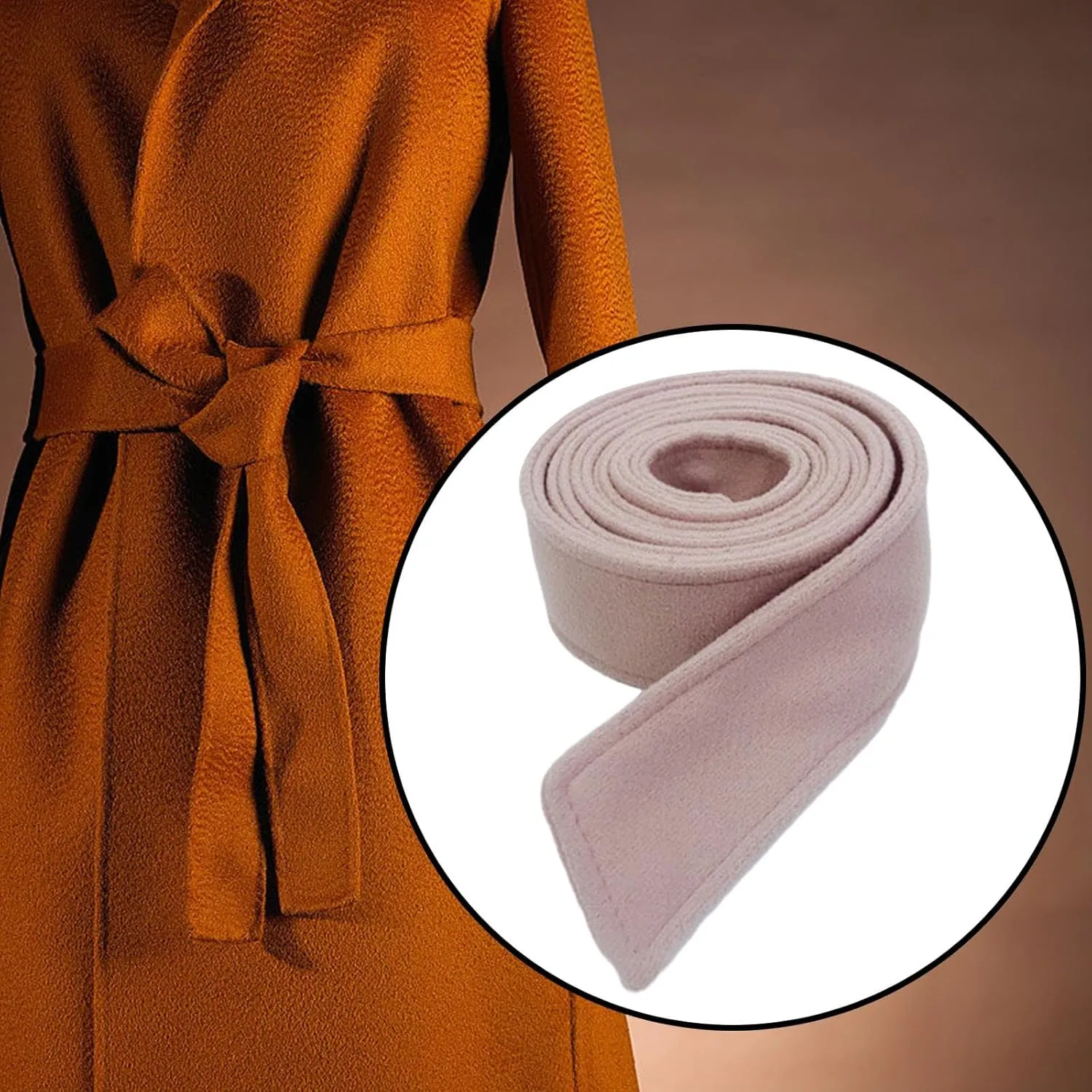 Women's Artificial Wool Overcoat Waist Belt Trench Coat Belt Wide Waist Belt Band Long Enough Lightweight Replacement Belt
