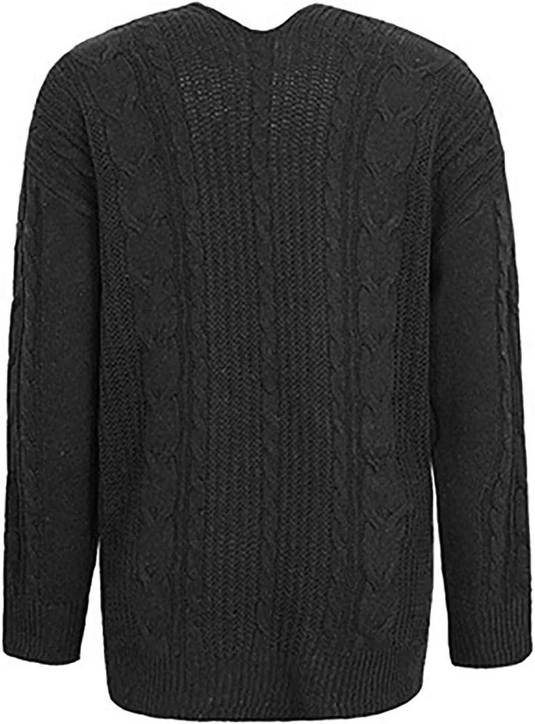 Women's Long Sleeve Cable Knit Sweater Open Front Chunky Cardigan Coat Casual Loose Outerwear Fall Soft Cozy Knitwear