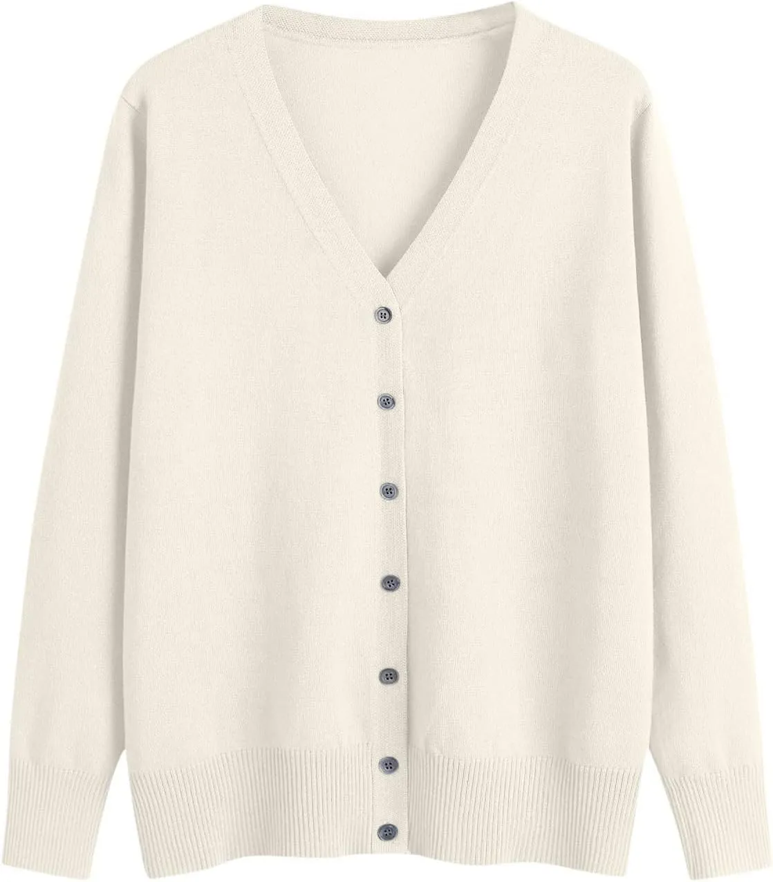Women's V Neck Long Sleeve Cardigan Sweater Button Loose Soft Knit Sweater 2024 Fall Winter Trendy Tops
