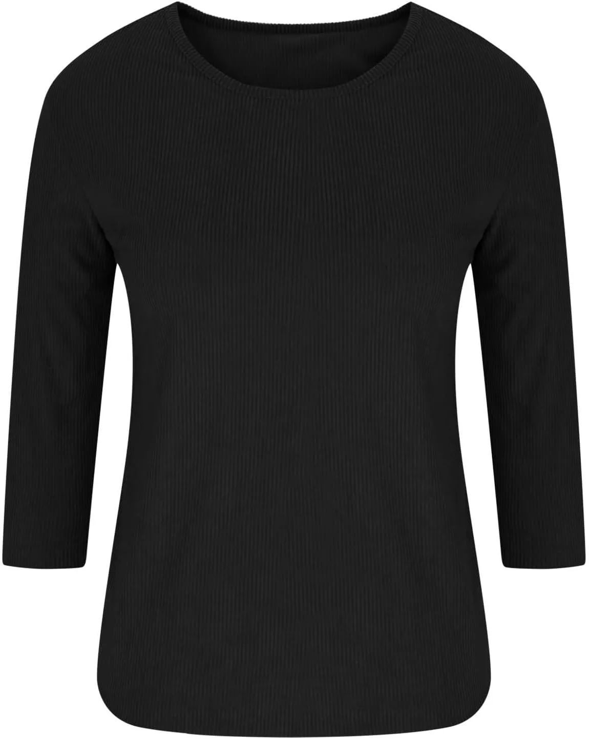 Womens Waffle Tops 3/4 Length Long Sleeve Shirts Spring Tshirt Trendy Casual Crewneck Blouse Loose Fit Basic Tee